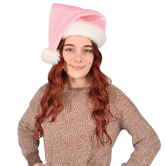 Michaels, Beistle Light Pink Velvet Santa Hats, 2ct. – Category: Party Wearables